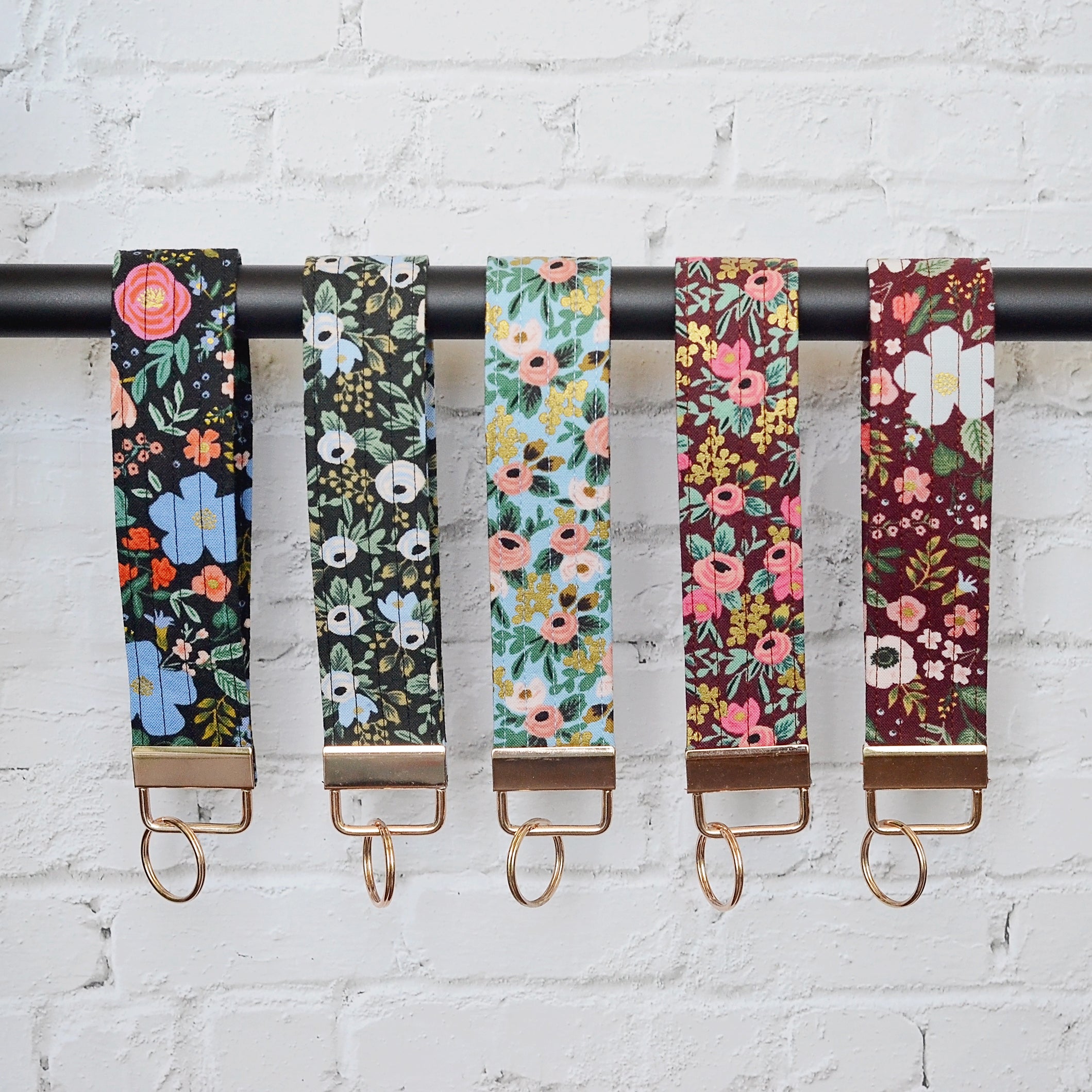 Cotton Wristlet Strap, Rifle Paper Co Fabric Wristlet, Floral Key
