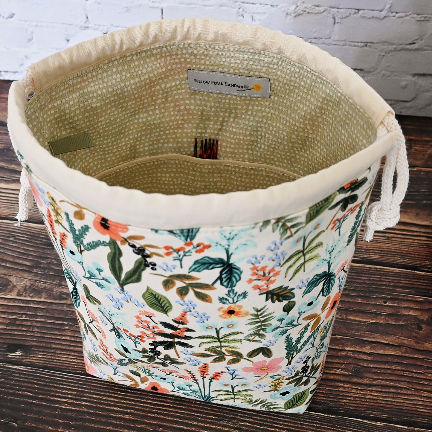 Amalfi Drawstring Project Bag with Pockets