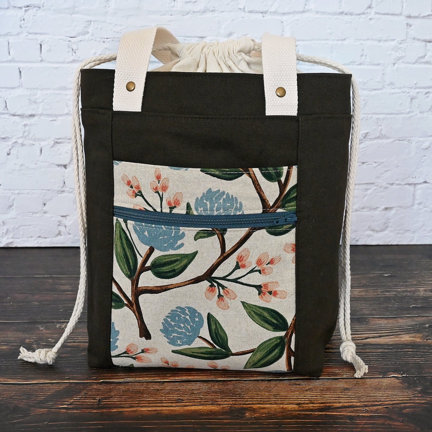 Brown Peonies Tote
