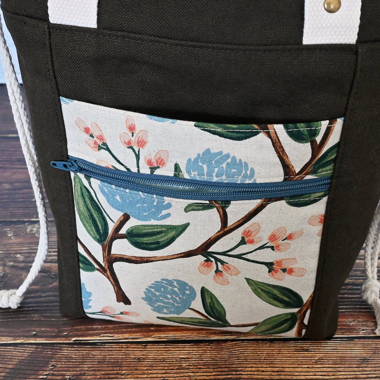 Brown Peonies Tote