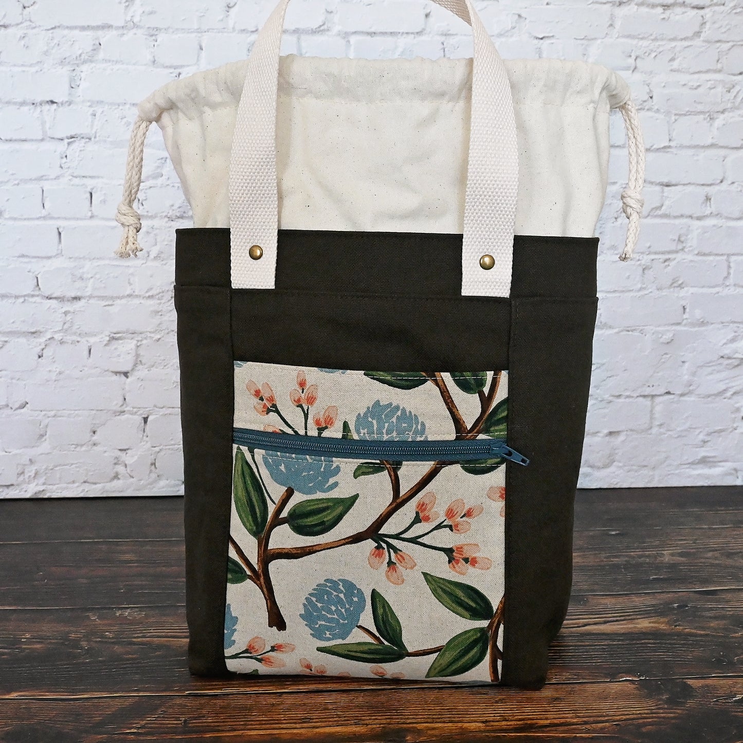 Brown Peonies Tote