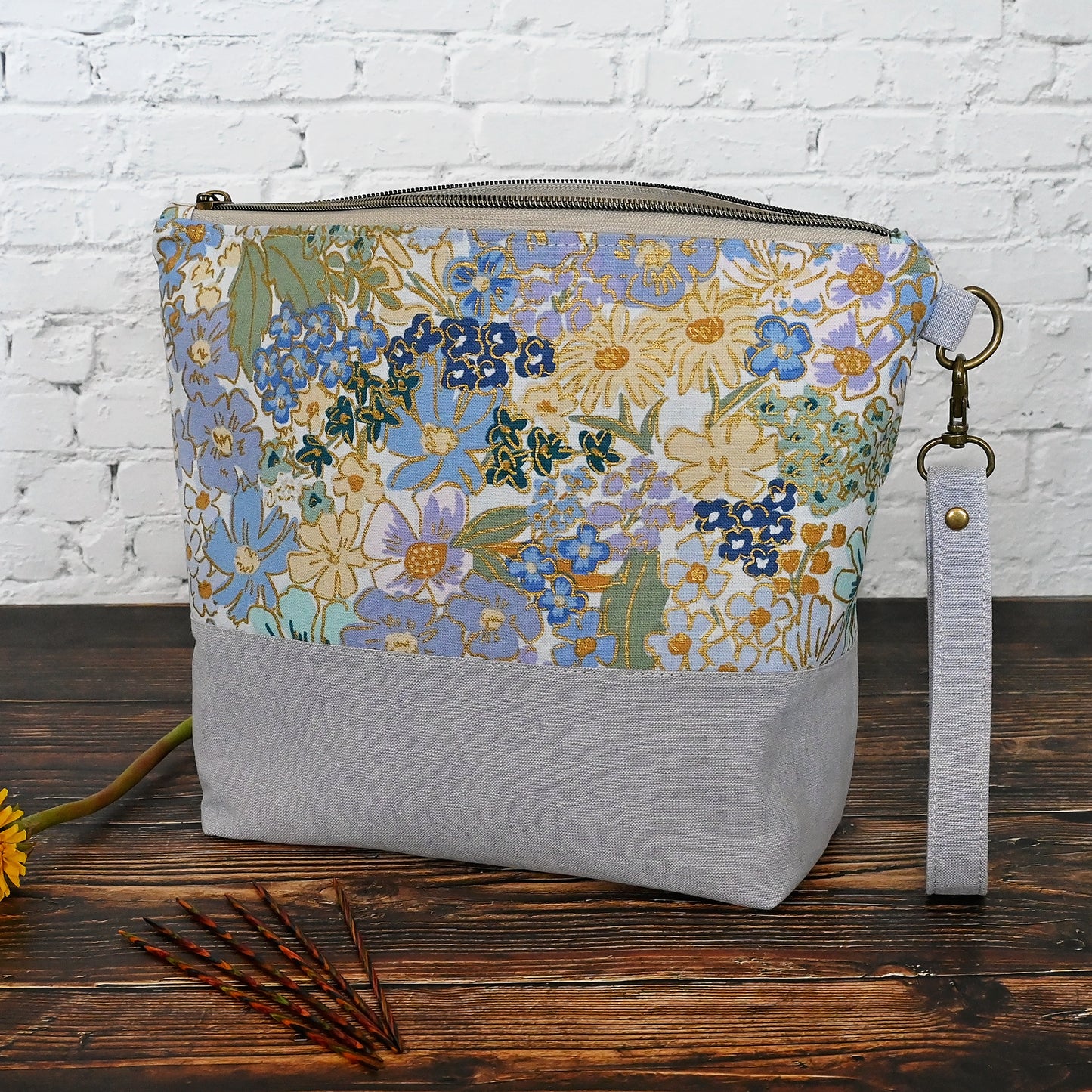 Zippered Project Bag in Rifle Paper Co's English Rose