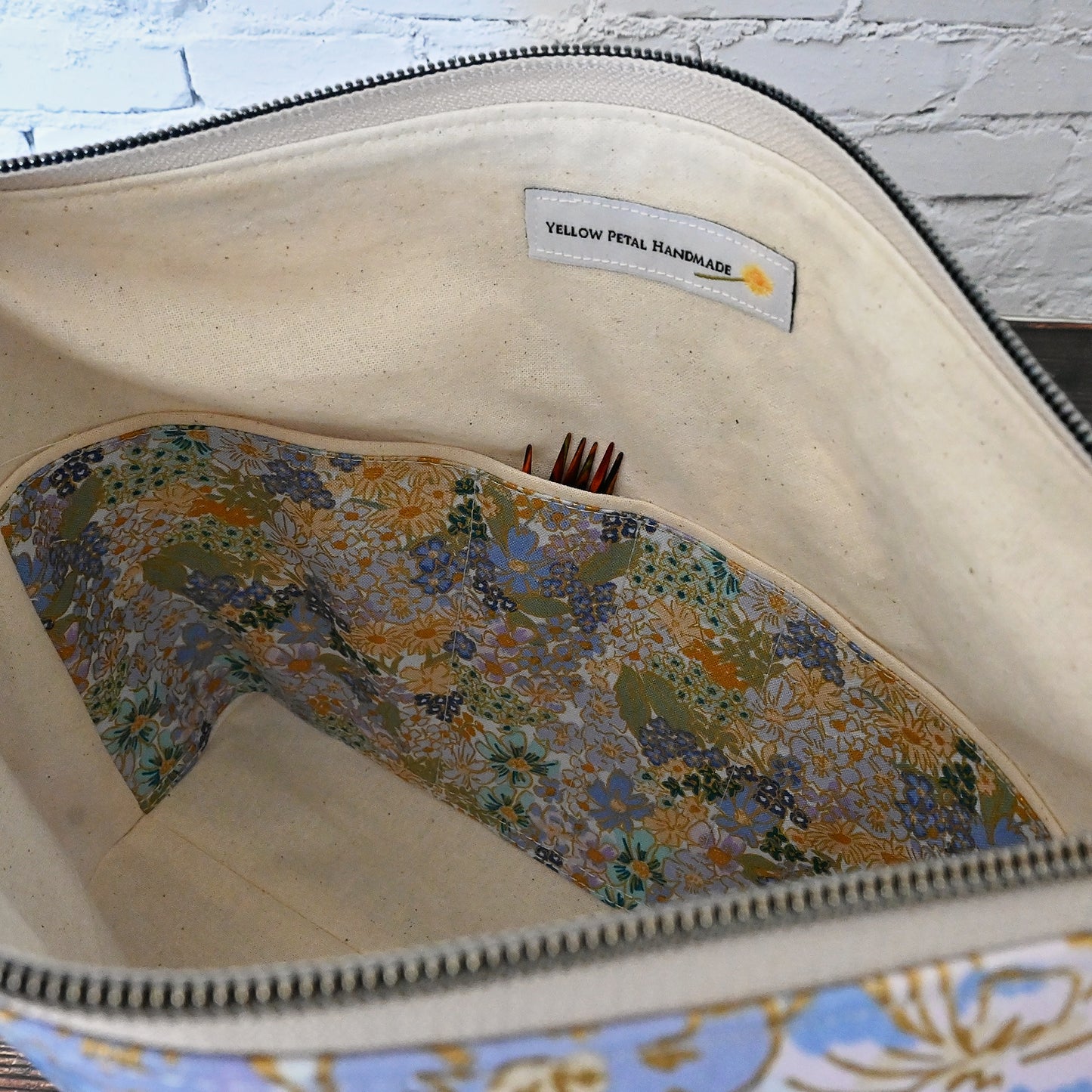 Zippered Project Bag in Rifle Paper Co's English Rose