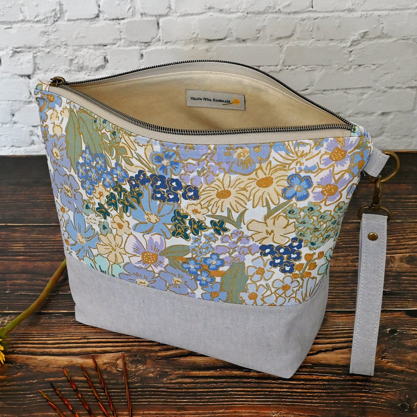 Zippered Project Bag in Rifle Paper Co's English Rose