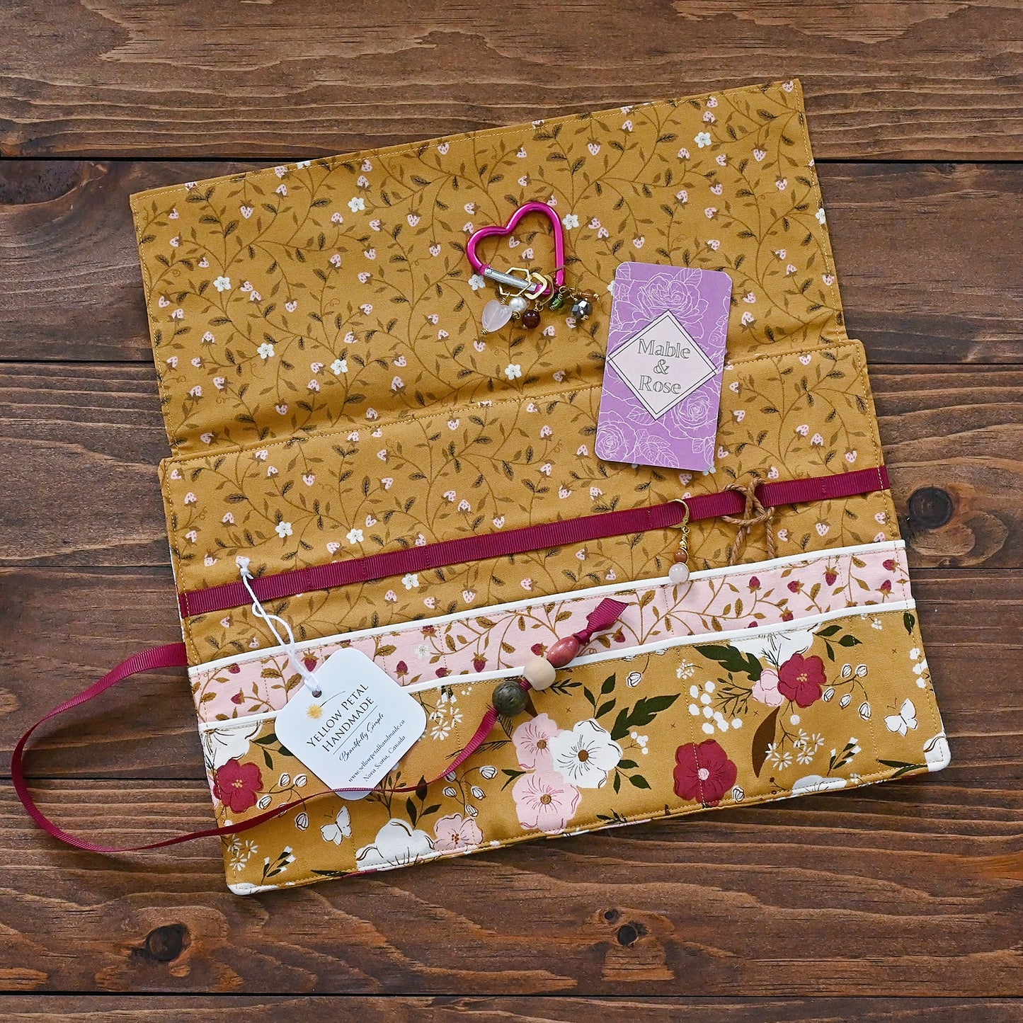 Get It Together Wrap in Gold and Pink Floral - A Collaboration with Mable and Rose Handmade