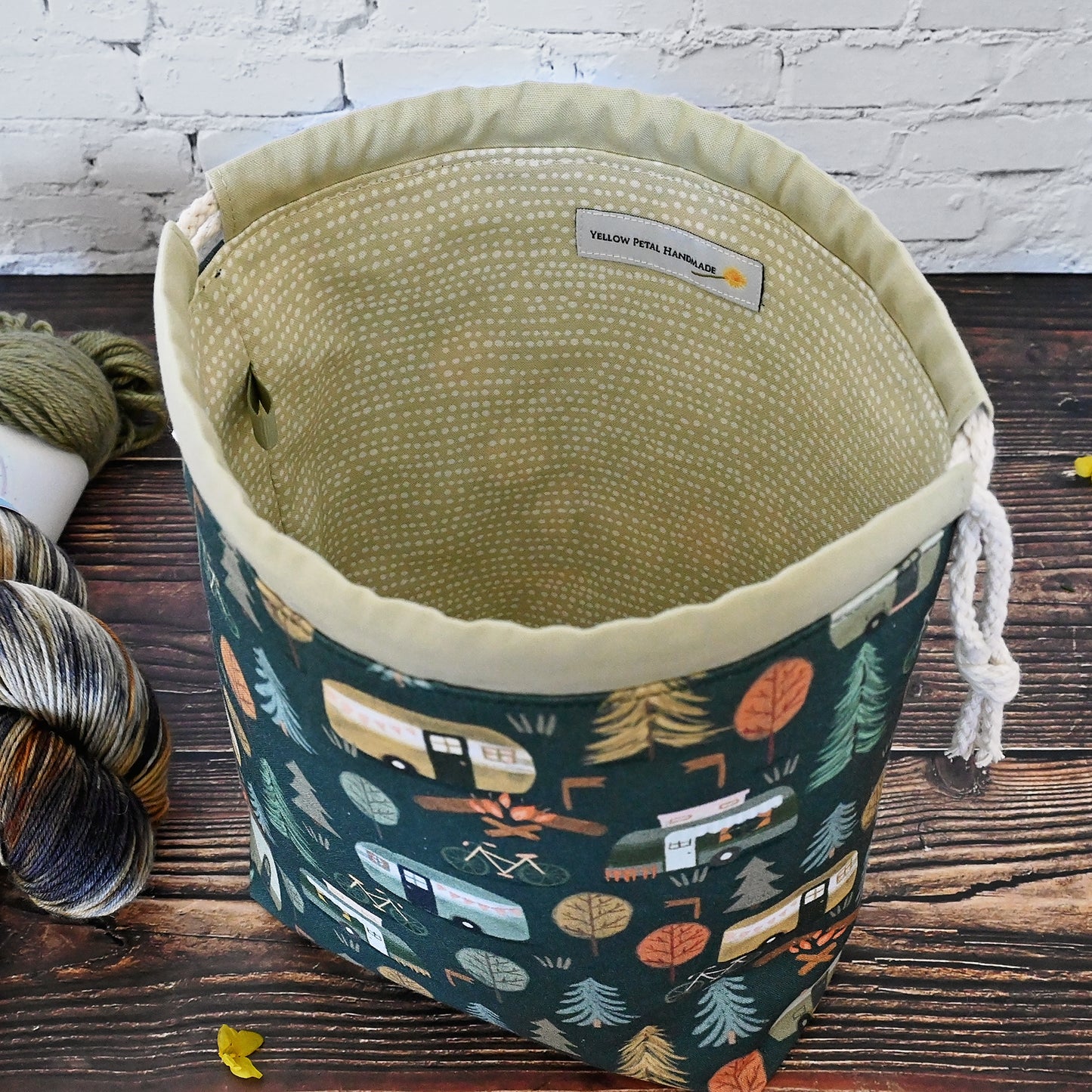 Forest Caravan Drawstring Project Bag