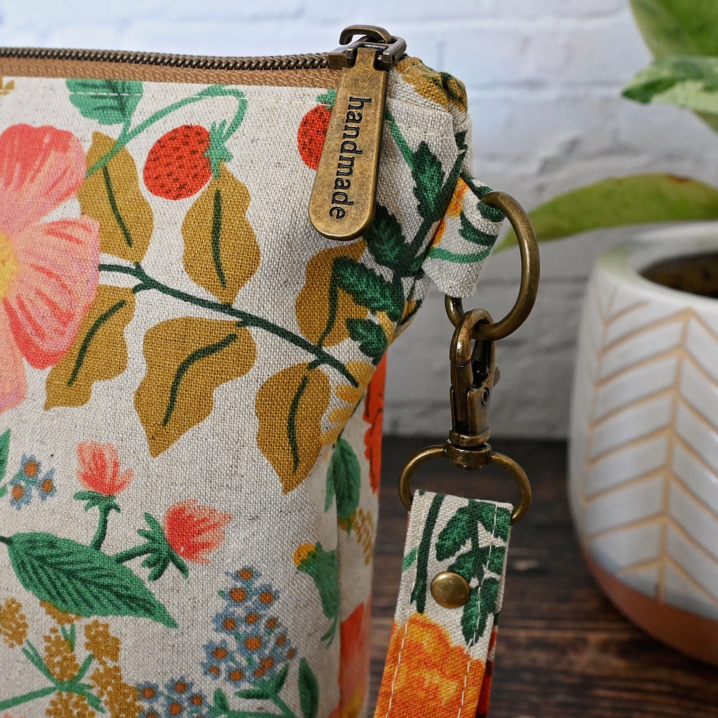 Canvas Zippered Project Bag in Rifle Paper Camont