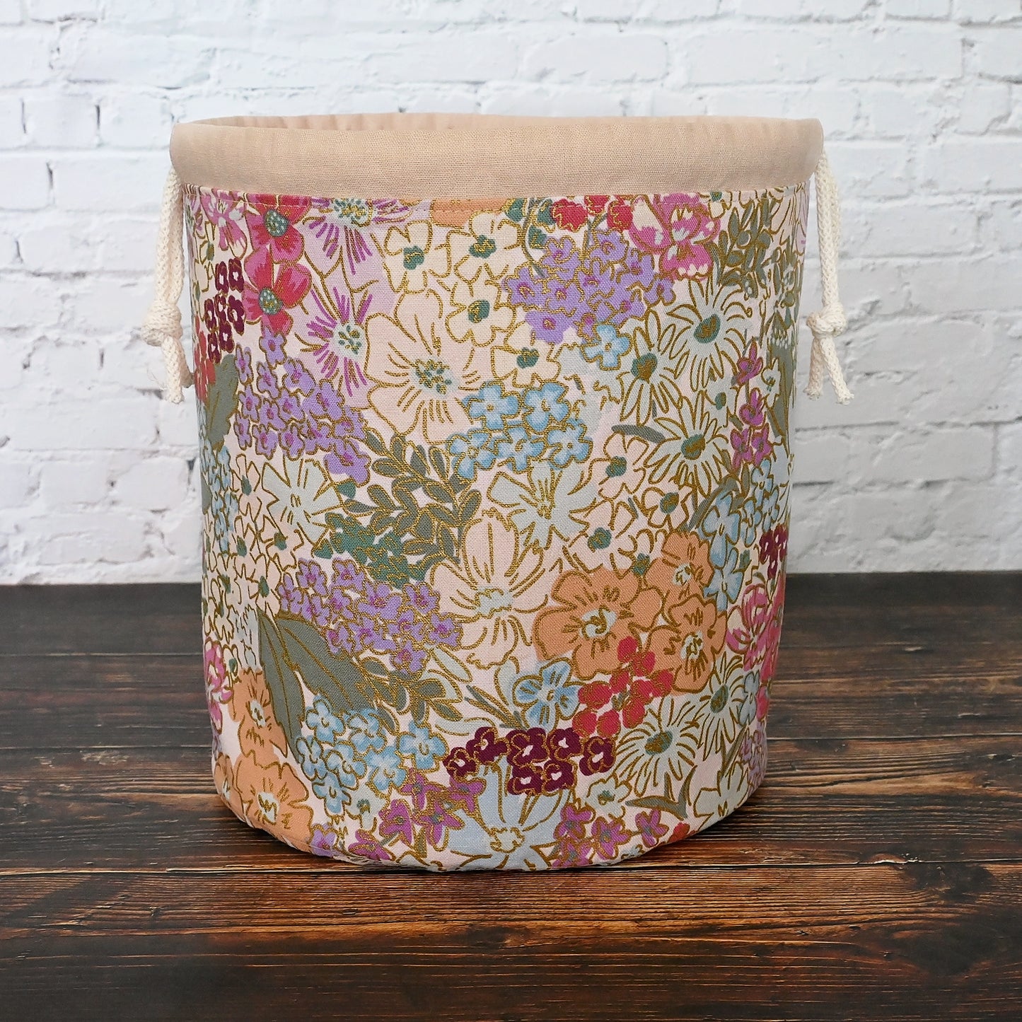 English Rose Canvas Bucket Bag