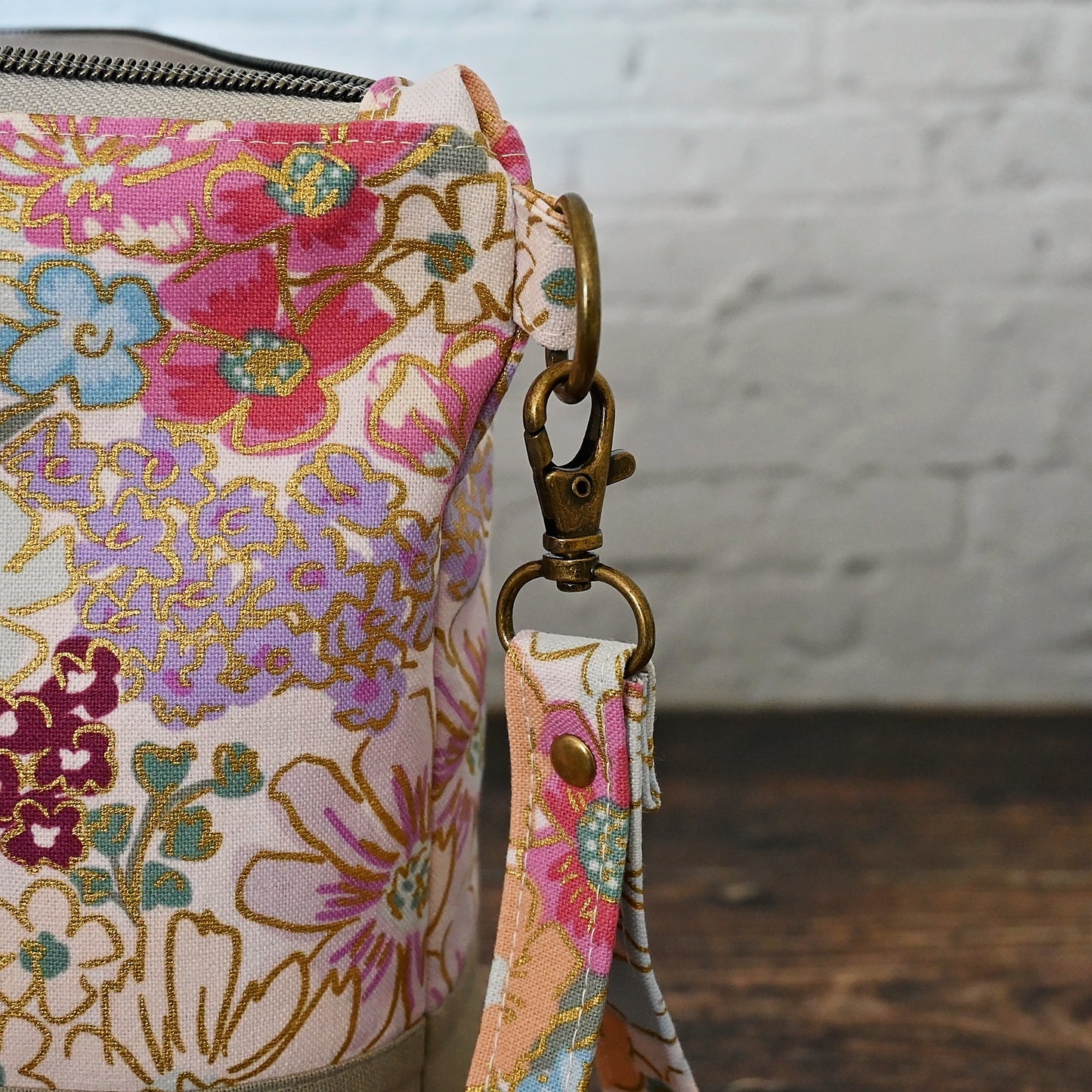 Zippered Project Bag in Rifle Paper Co's English Rose