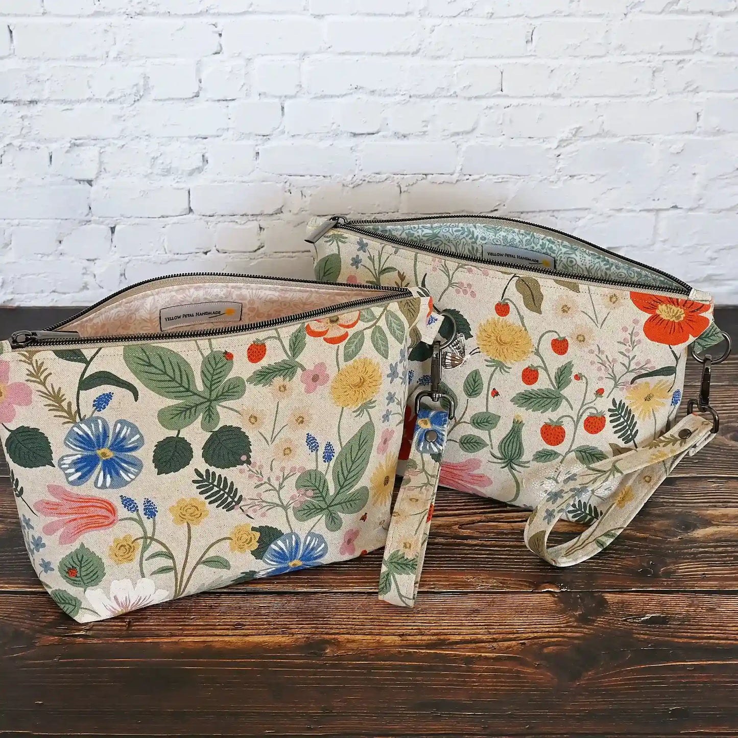 Natural Canvas Pouch in Strawberry Fields by Rifle Paper Co.