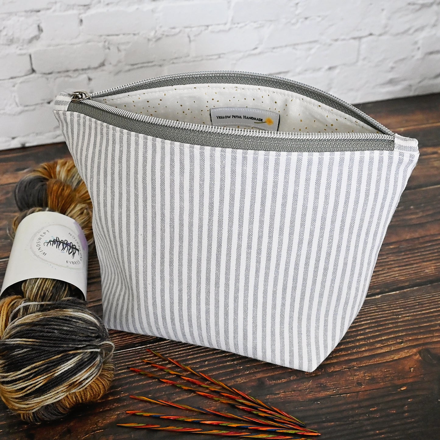 Striped Canvas Sock Pouch