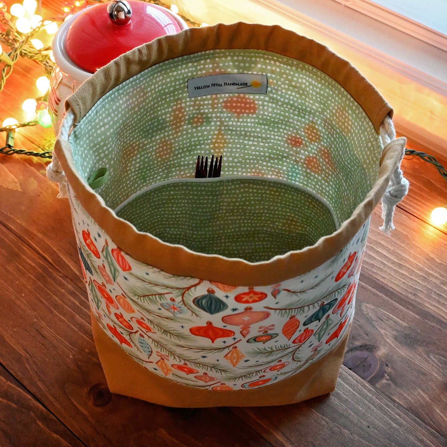 Tinsel and Twirl Drawstring Project Bag