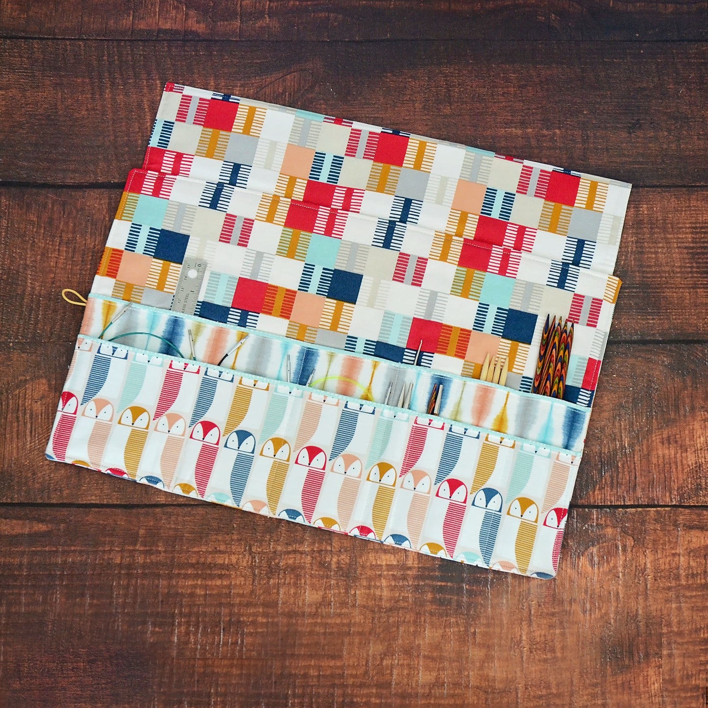Quilted Needle Wrap in Scandi-Inspired Owl Fabric
