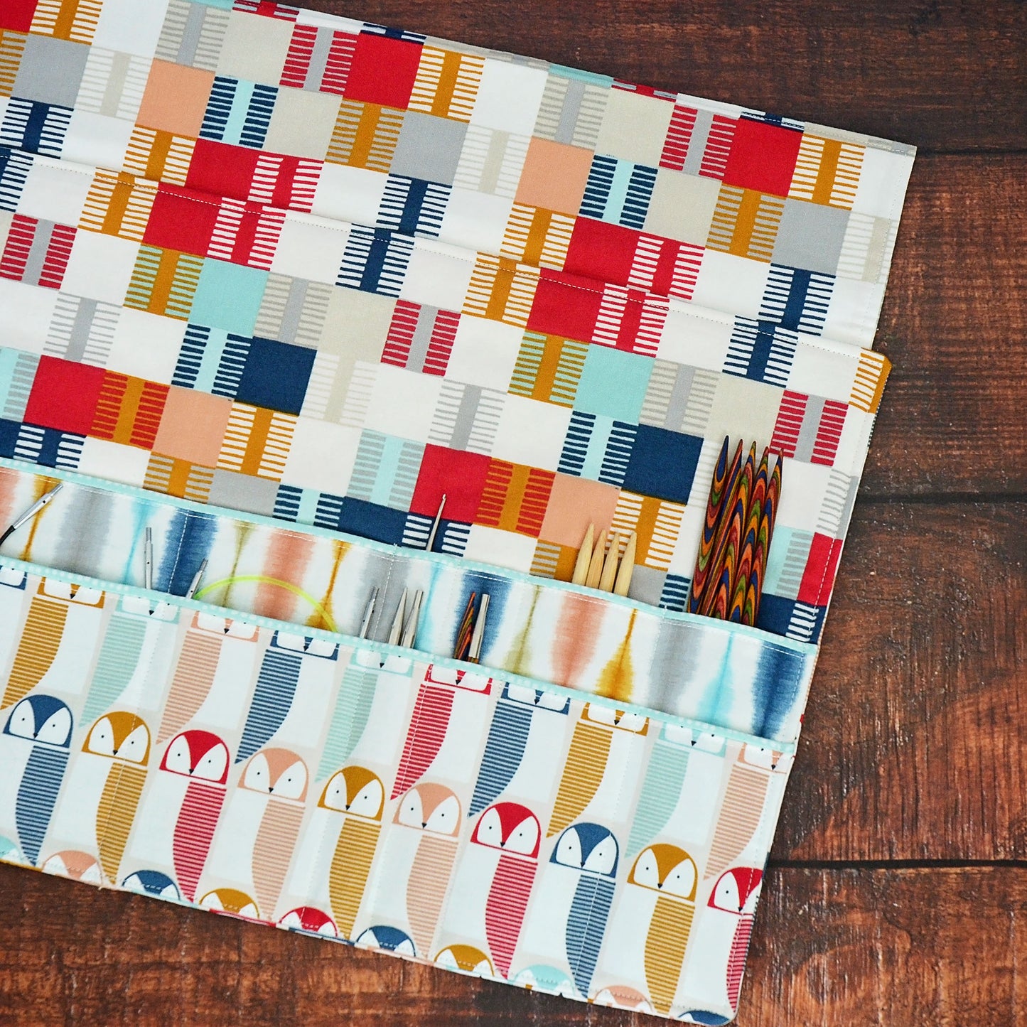 Quilted Needle Wrap in Scandi-Inspired Owl Fabric