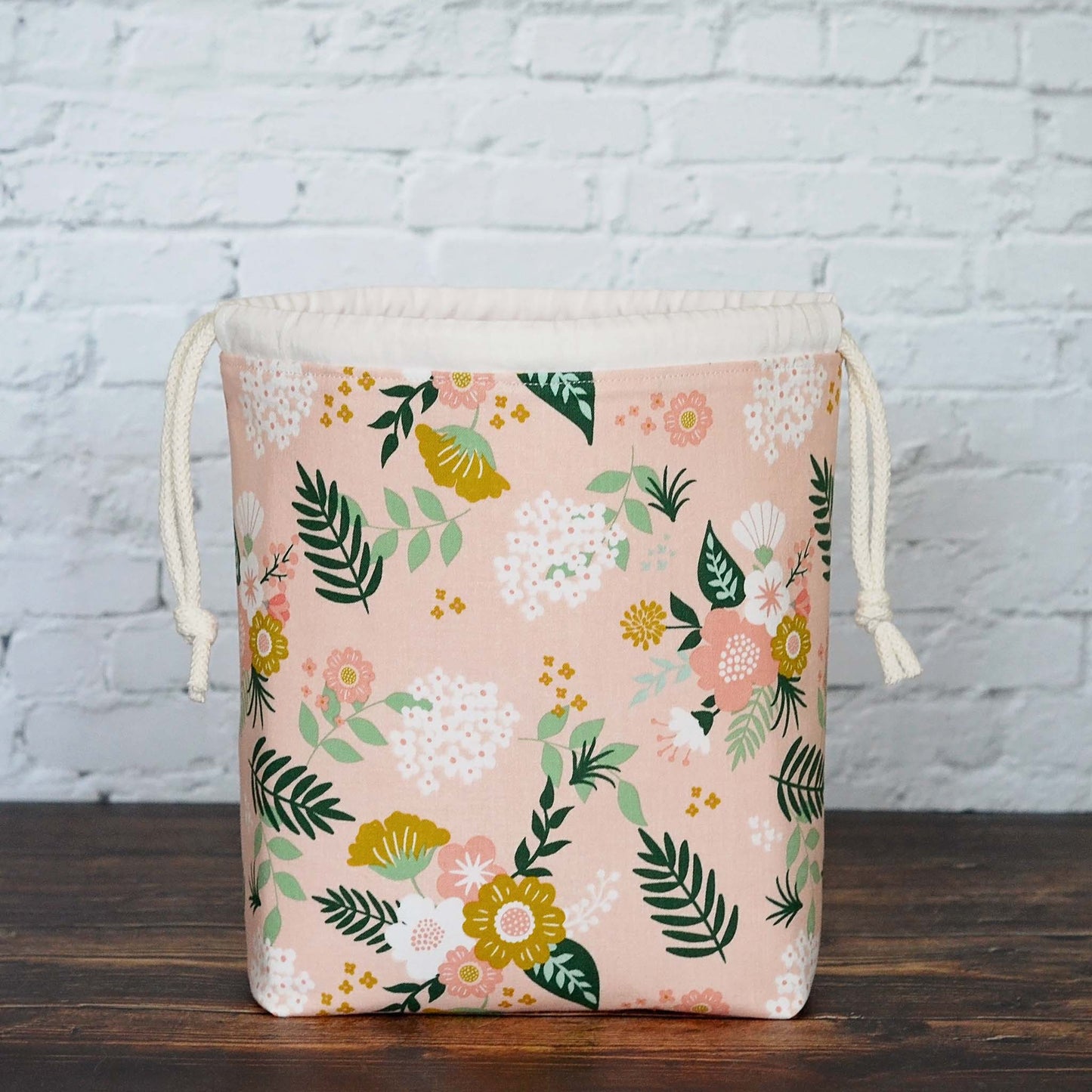 Pretty Pink Stand Alone Drawstring Project Bag