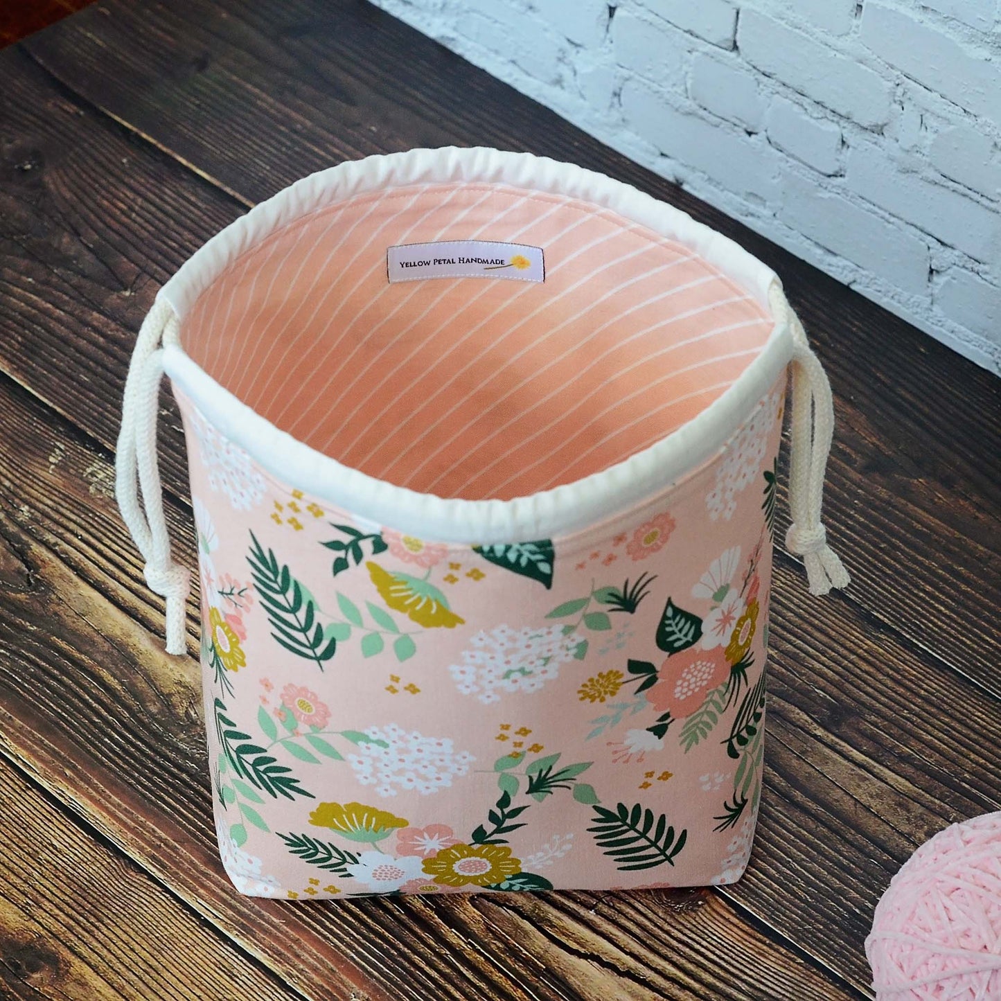 Pretty Pink Stand Alone Drawstring Project Bag