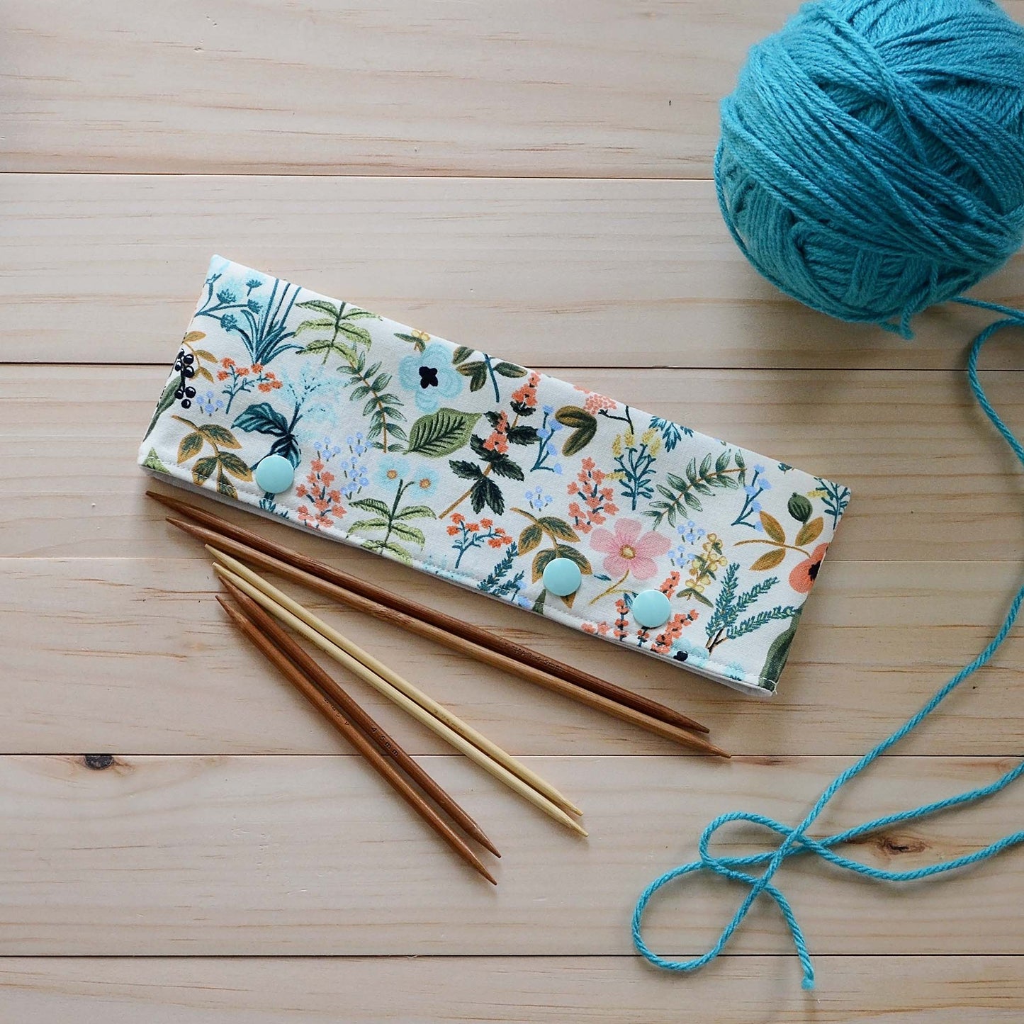 DPN work in progress holders with snaps. Made in a pretty Rifle Paper Co. Amalfi fabric.