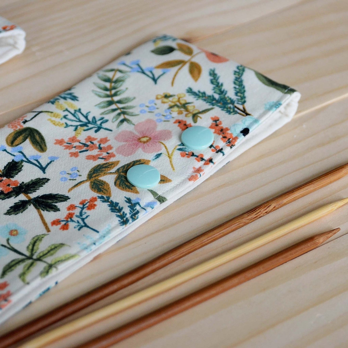 DPN work in progress holders with snaps. Made in a pretty Rifle Paper Co. Amalfi fabric.