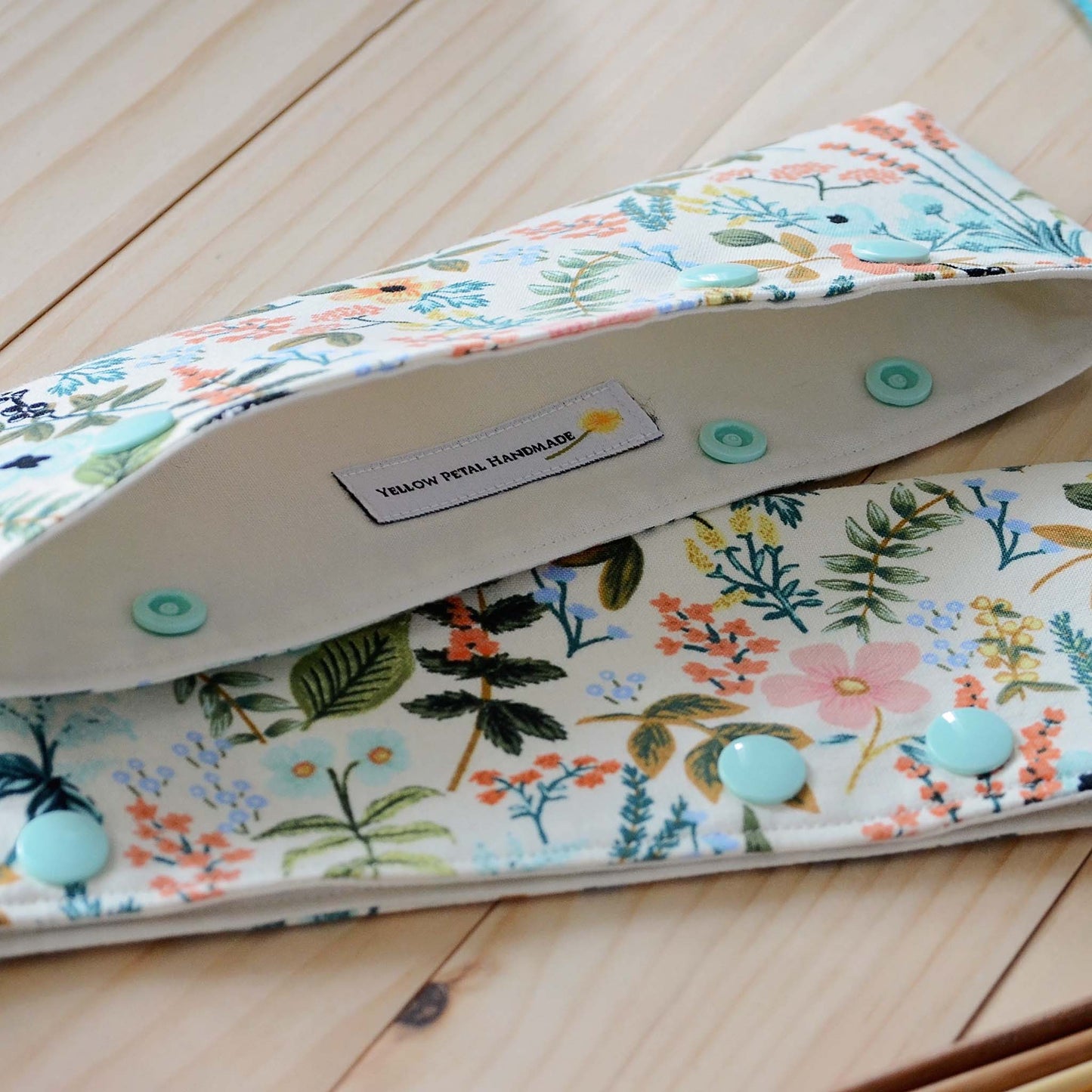 DPN work in progress holders with snaps. Made in a pretty Rifle Paper Co. Amalfi fabric.