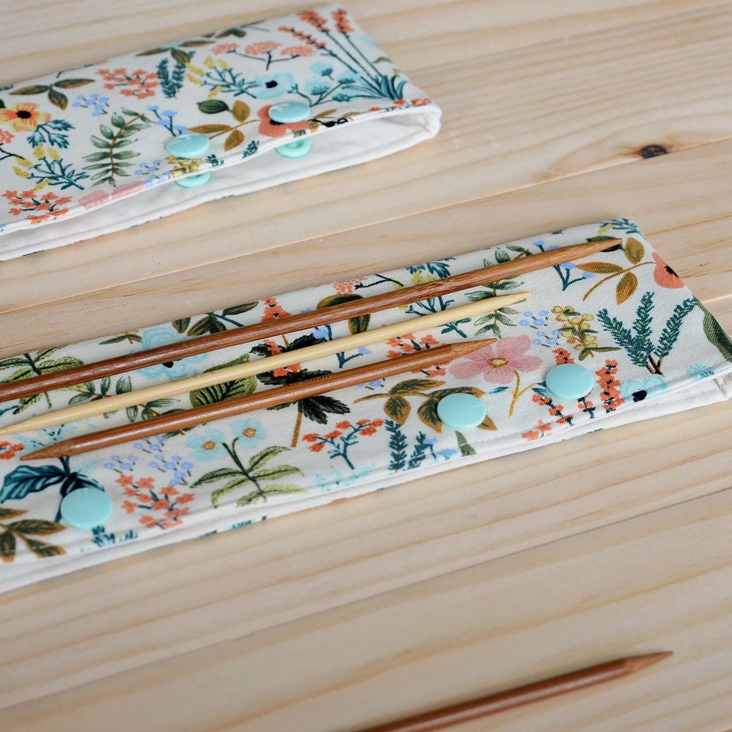 DPN work in progress holders with snaps. Made in a pretty Rifle Paper Co. Amalfi fabric.