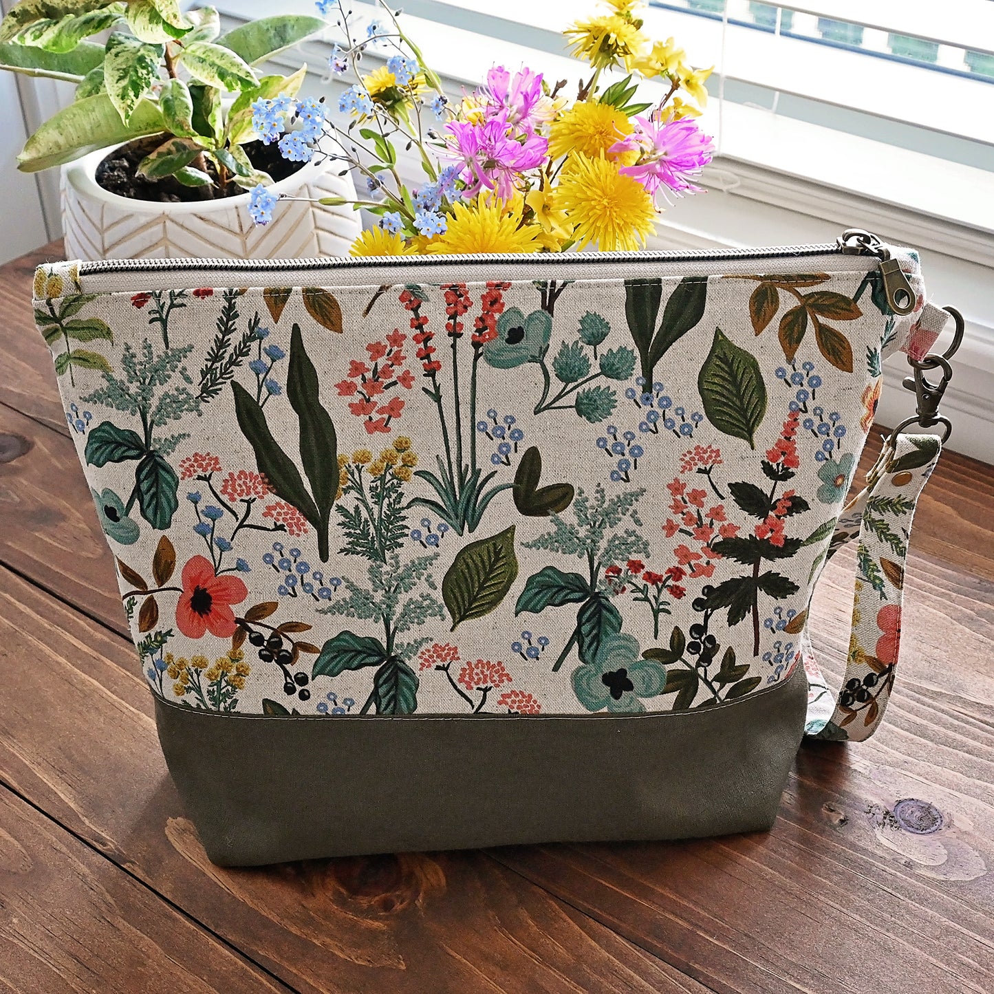 Amalfi Zippered Project Bag in Canvas