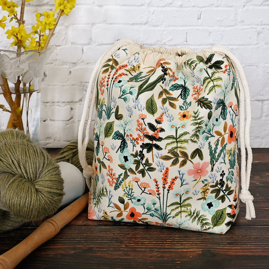 Amalfi Drawstring Project Bag with Pockets