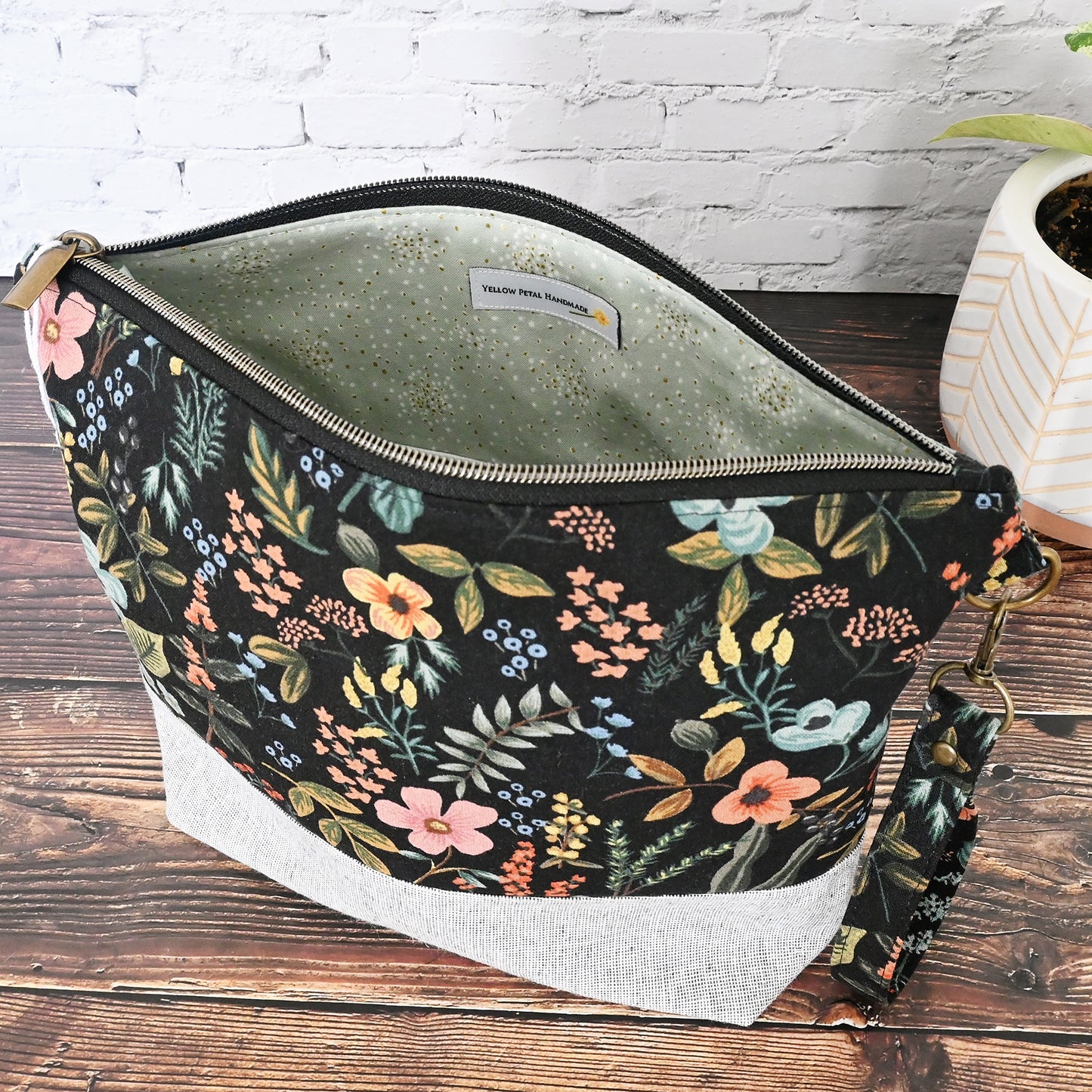 Zippered Project Bag in Rifle Paper Co Amalfi