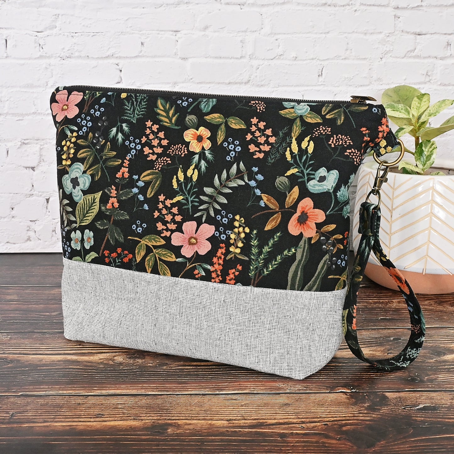 Zippered Project Bag in Rifle Paper Co Amalfi