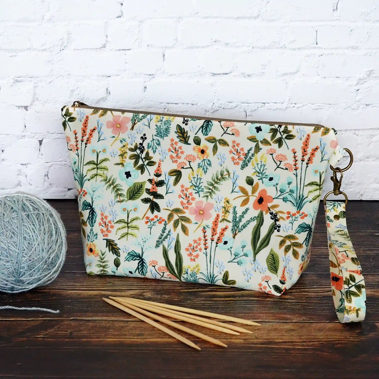 Small Project Bag in Amalfi Herb Garden Fabric from Rifle Paper