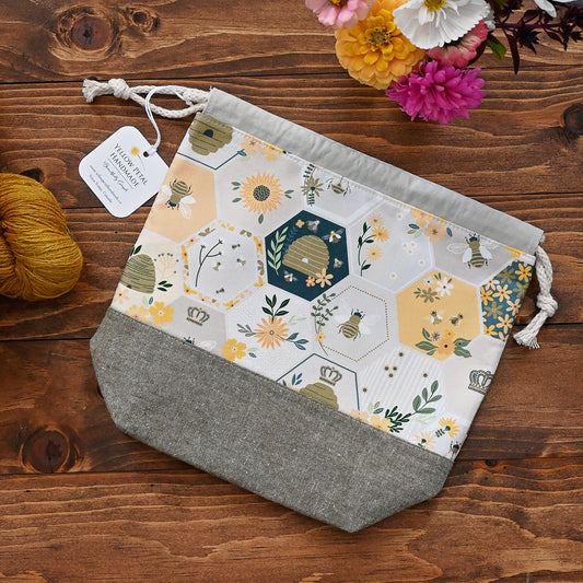 The Bee's Knees Drawstring Project Bag