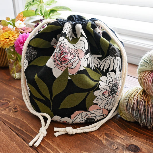 Ink Rose Bucket Bag