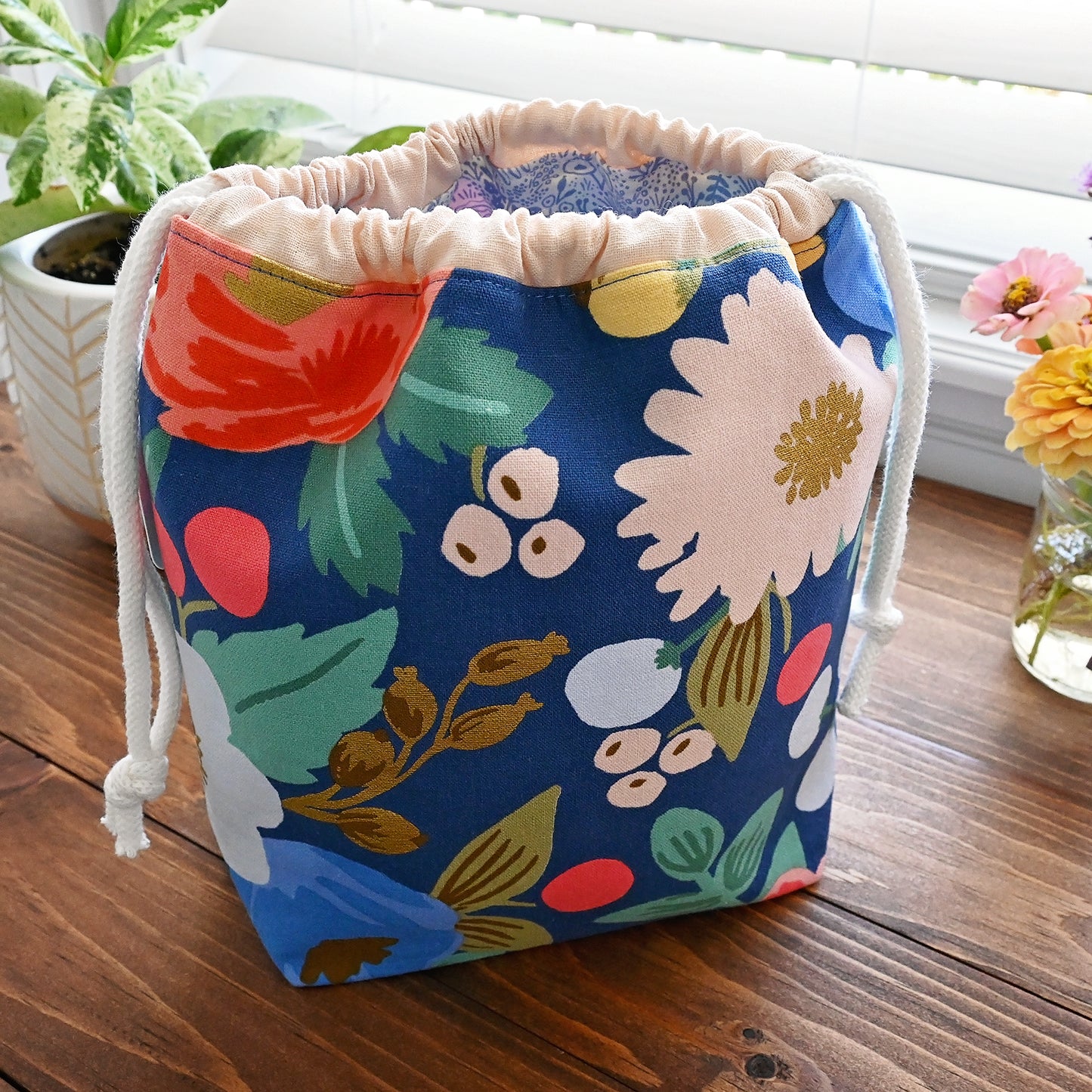 Blossoms & Berries Canvas Project Bag