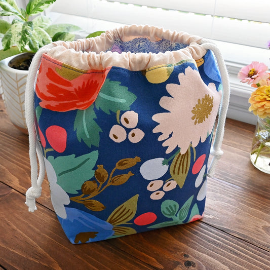Blossoms & Berries Canvas Project Bag