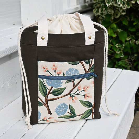 Brown Peonies Tote