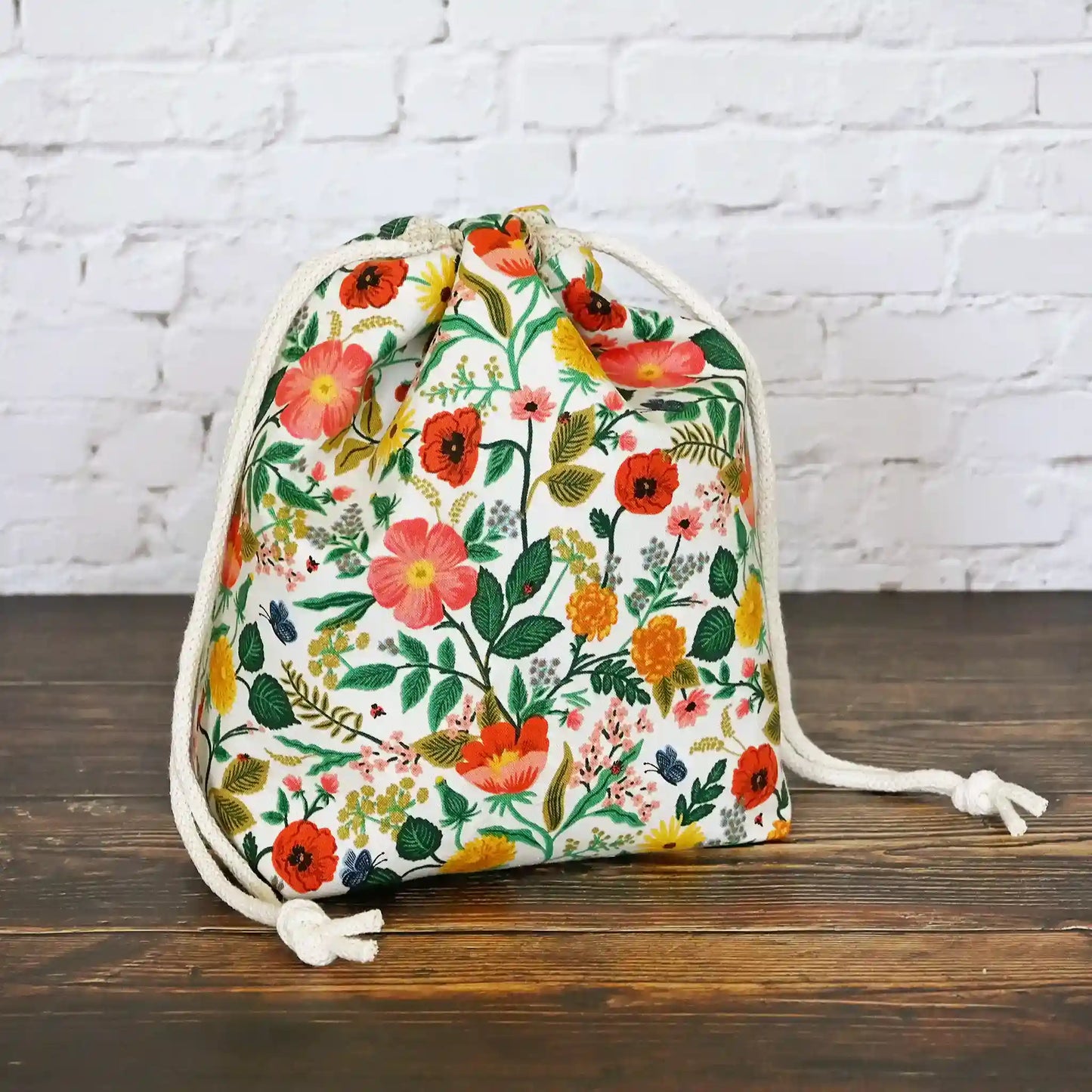 Pretty Stand Alone Drawstring Project Bag in Camont by Rifle Paper Co.