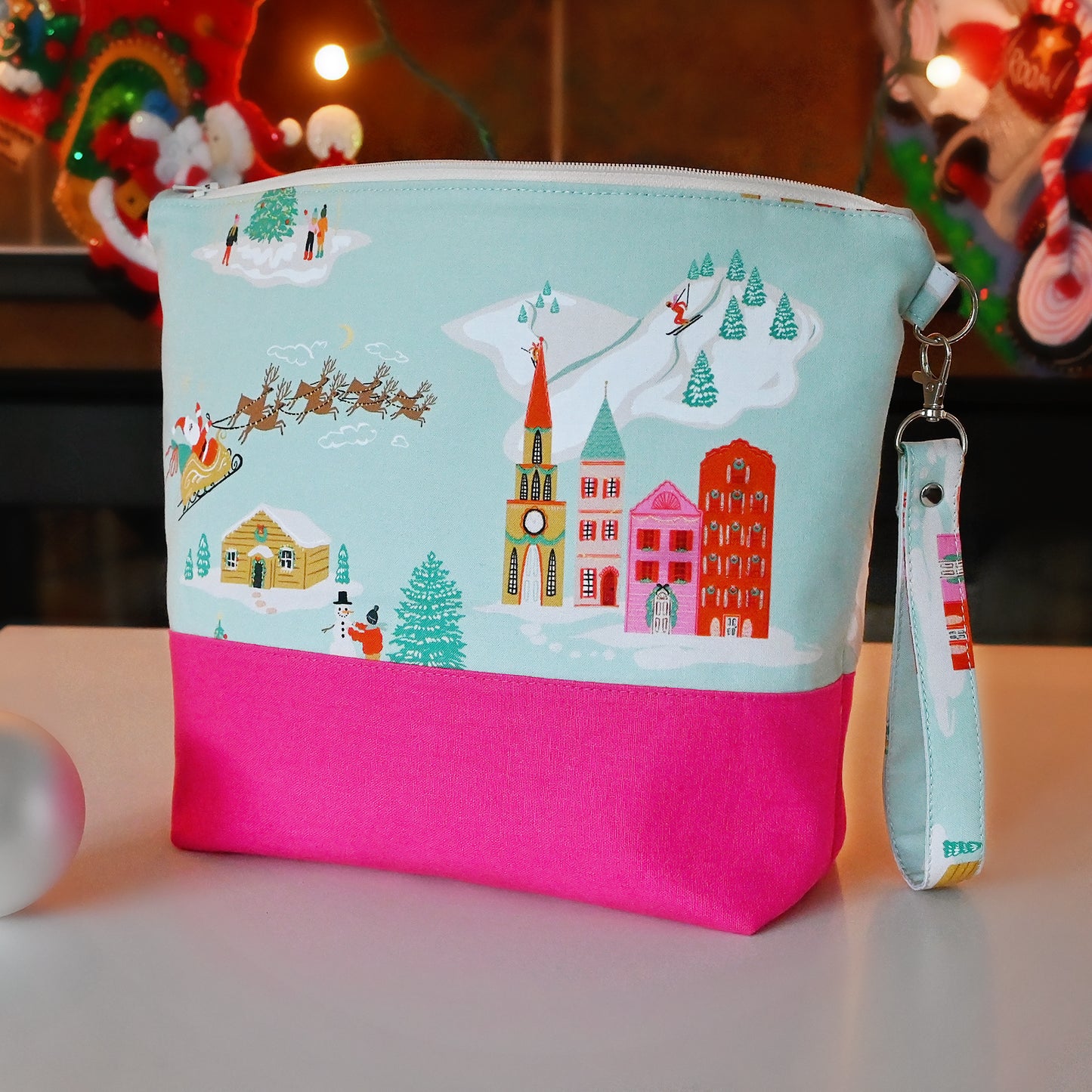 Candy Cane Lane Zippered Project Bag