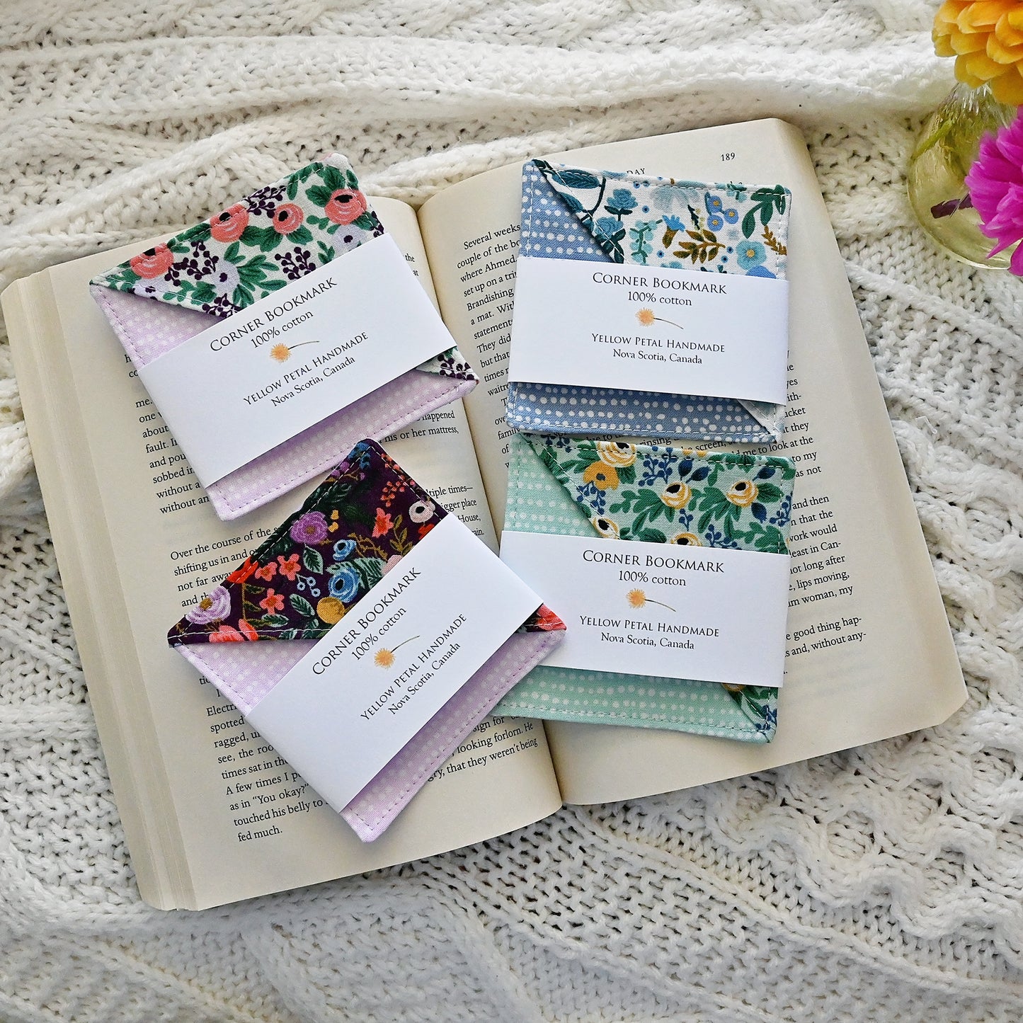 Pretty Corner Bookmarks in Rifle Paper Co. Florals