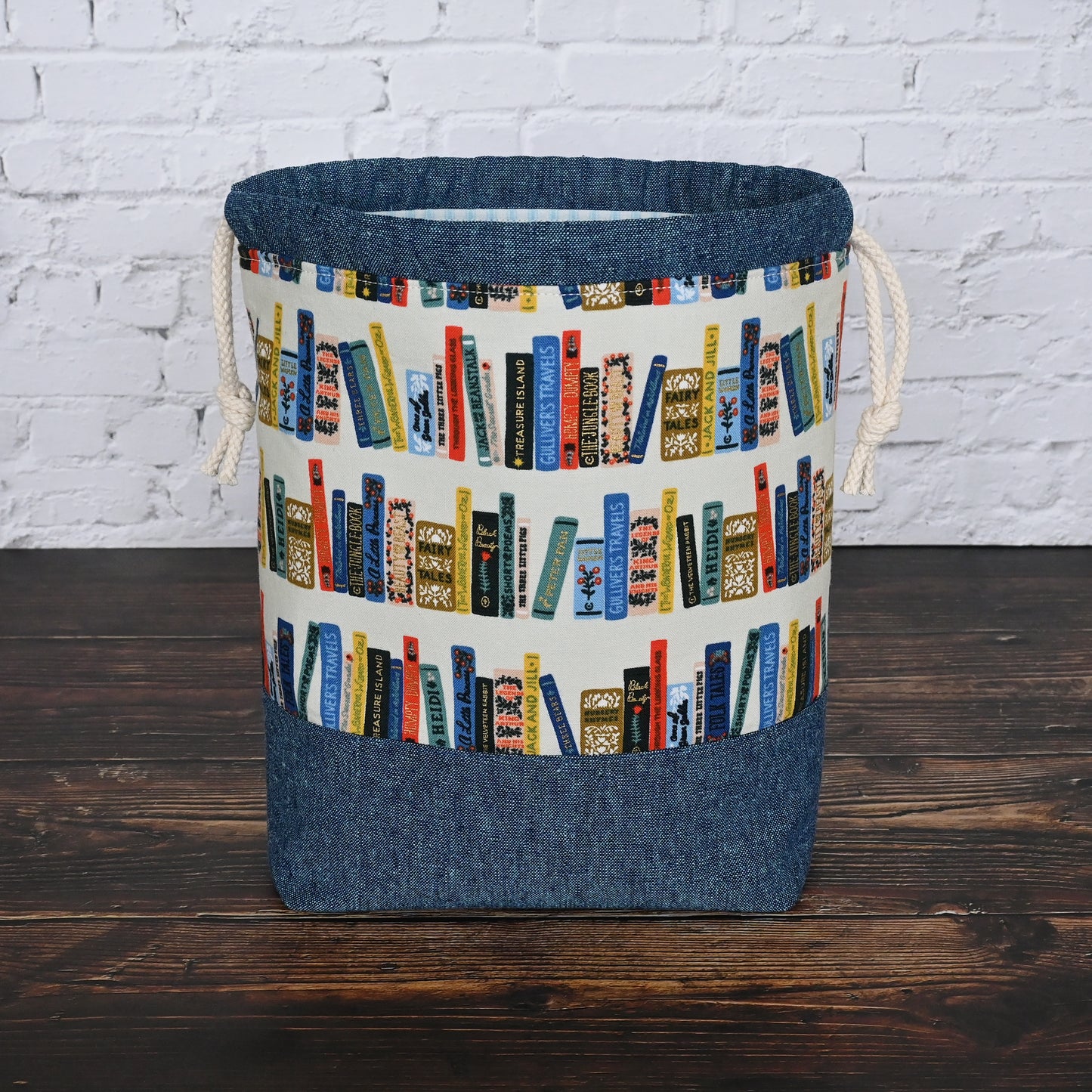 Cotton and Linen Project Bag in Rifle Paper's Book Club