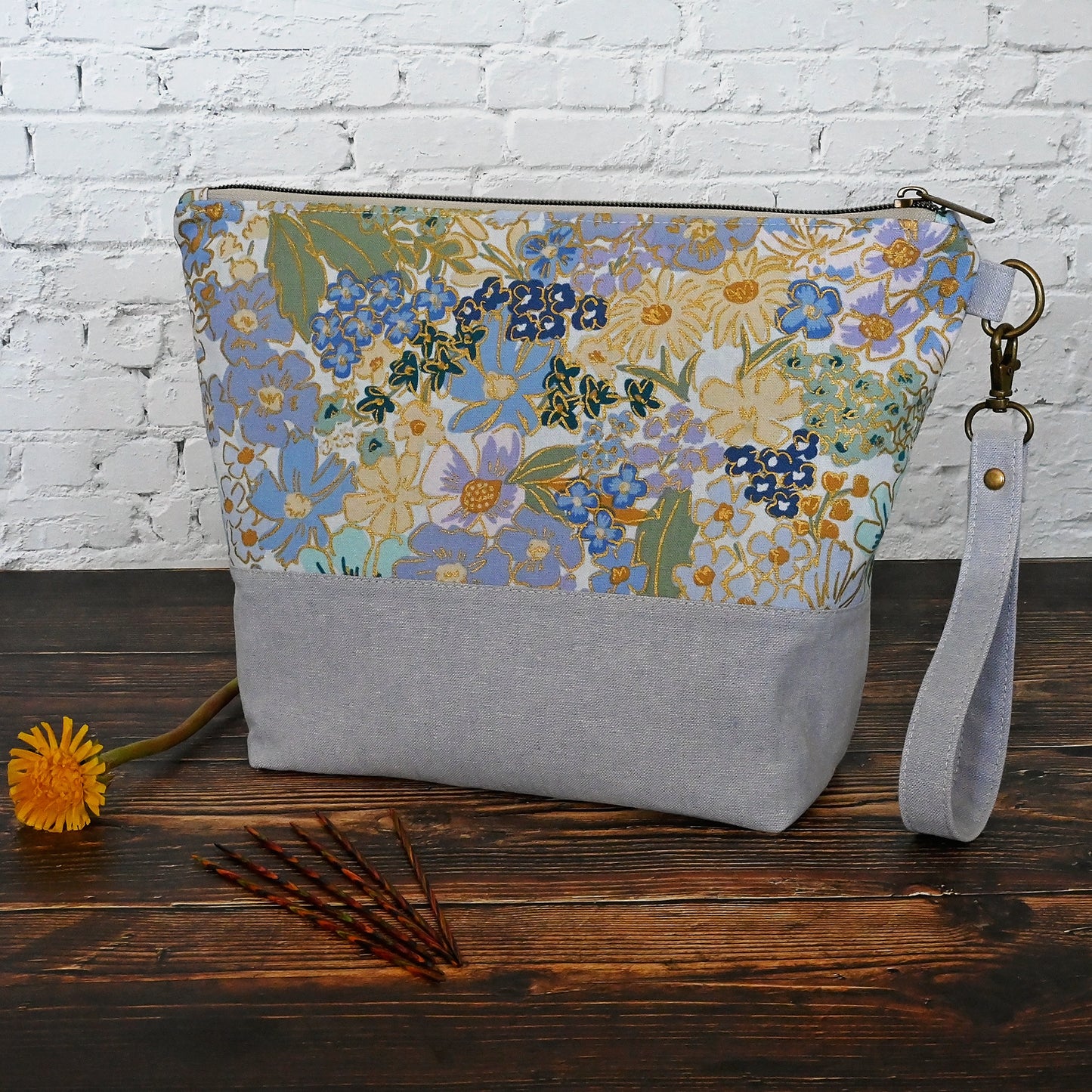 Zippered Project Bag in Rifle Paper Co's English Rose