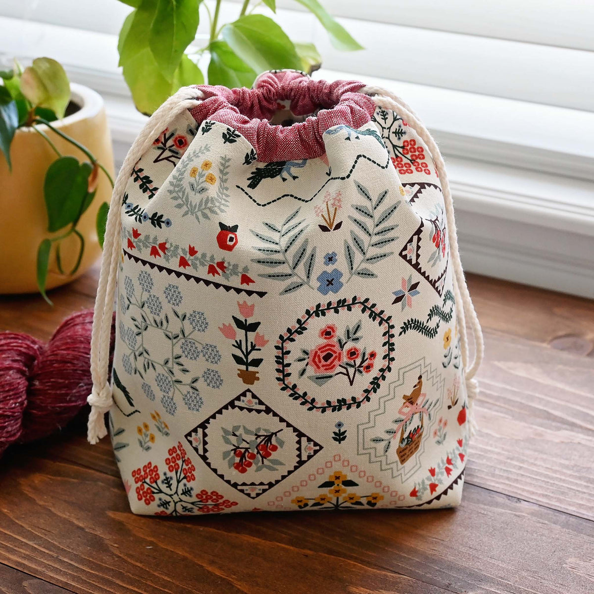 Home Sweet Home Canvas Drawstring Bag