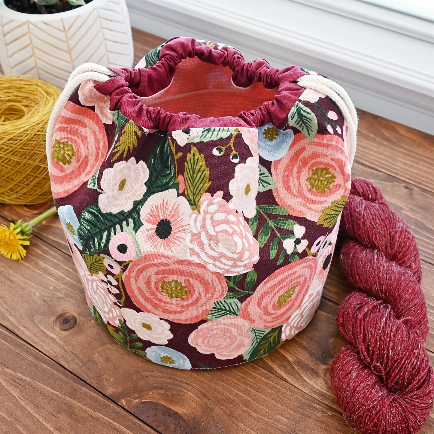 Juliet Rose Bucket Bag in Burgundy