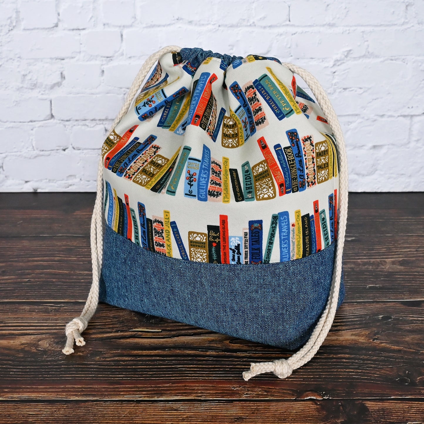 Cotton and Linen Project Bag in Rifle Paper's Book Club