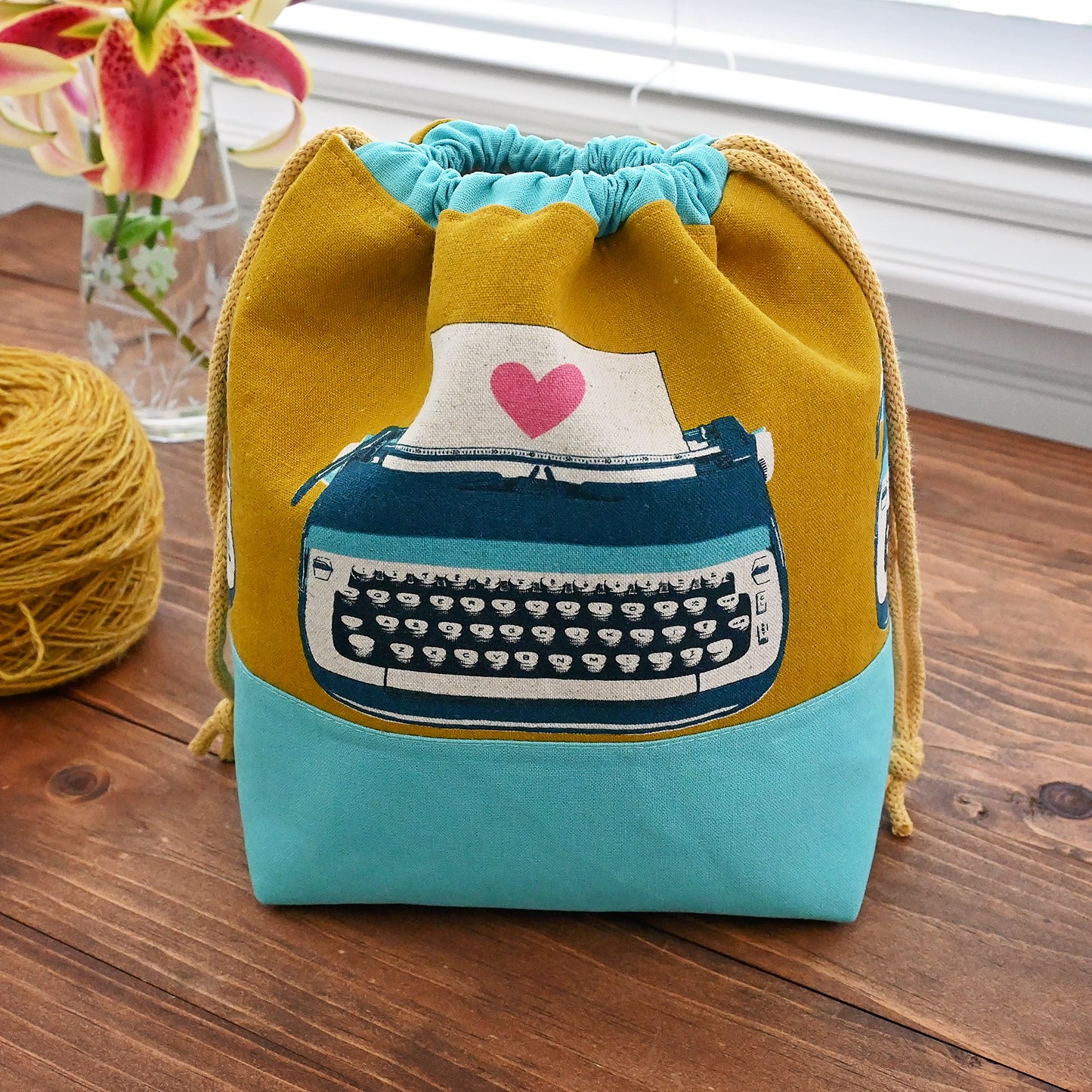 Love Notes Project Bag in canvas and linen