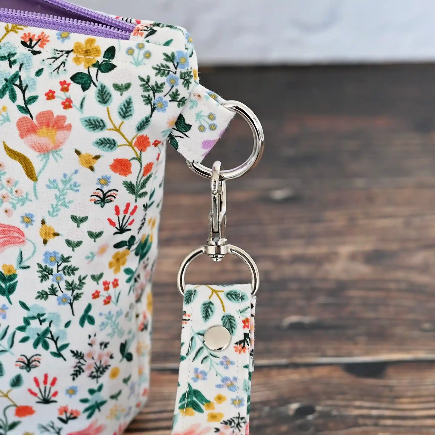 Pretty Floral Zippered Pouch in Rifle Paper Co's Curio Collection