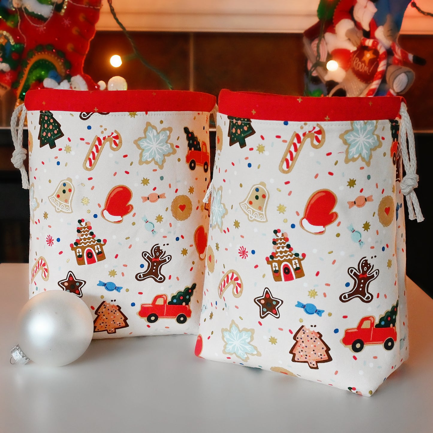 Merry Baker Drawstring Project Bag
