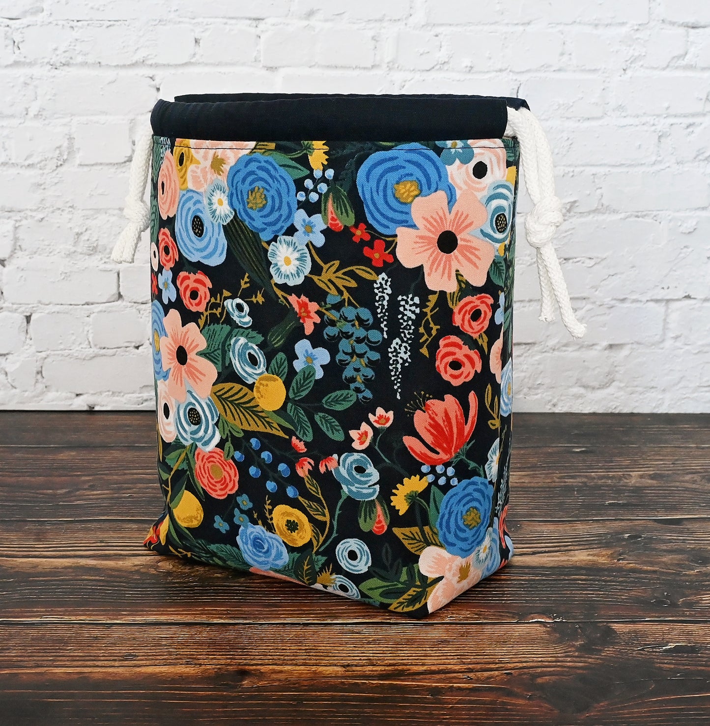 Garden Party Project Bag in Midnight Blue