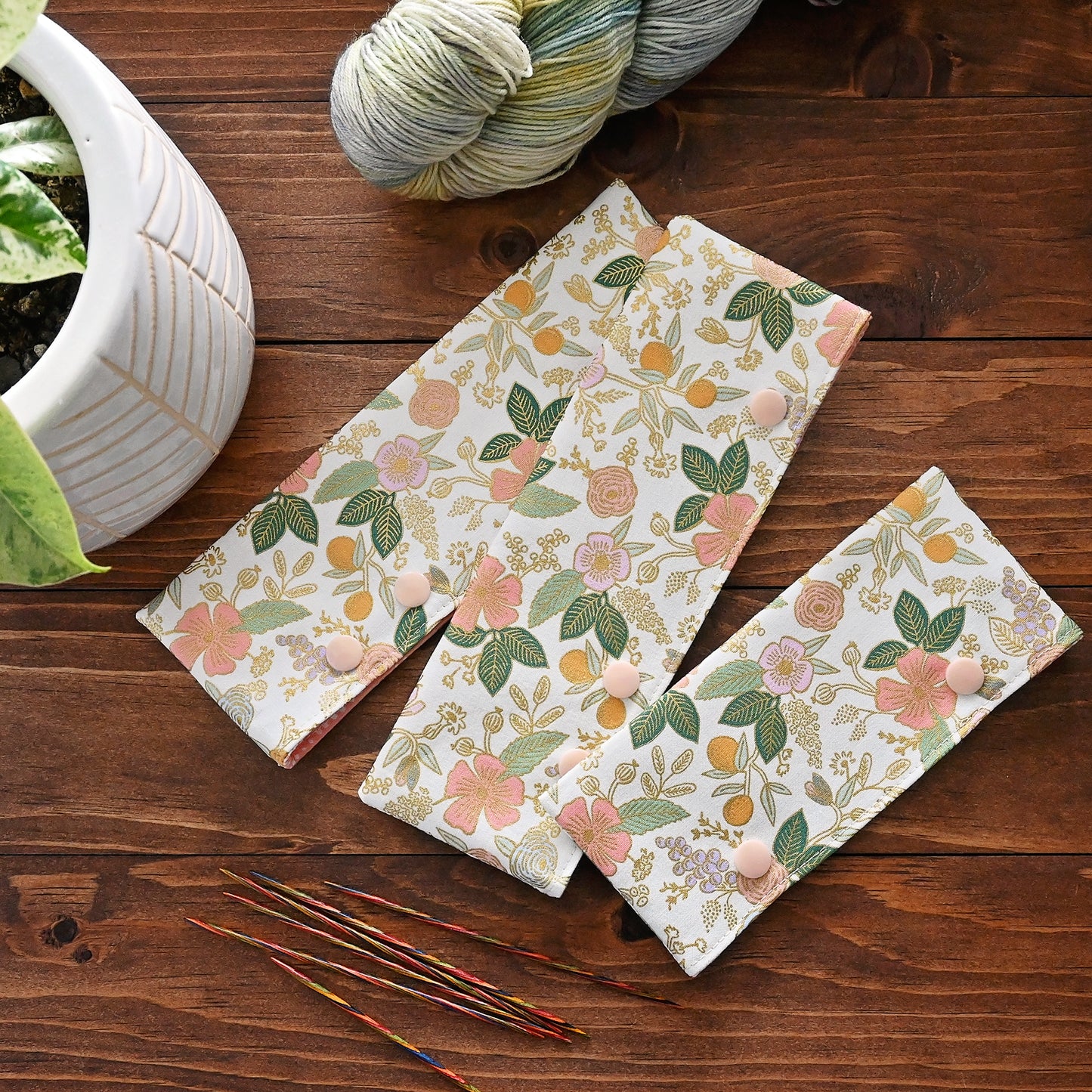 Peachy Bloom Needle Cozies