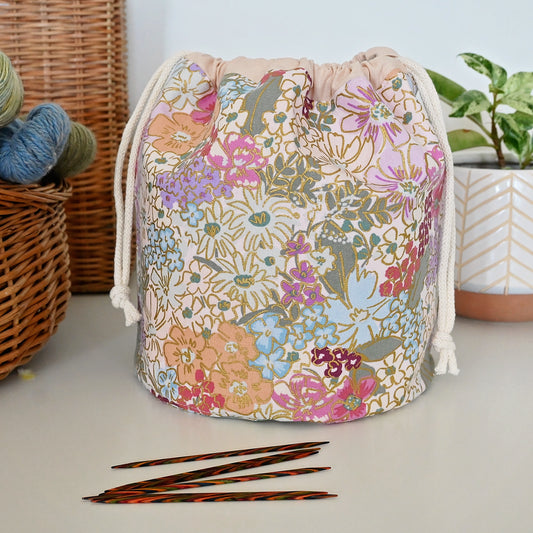 English Rose Canvas Bucket Bag