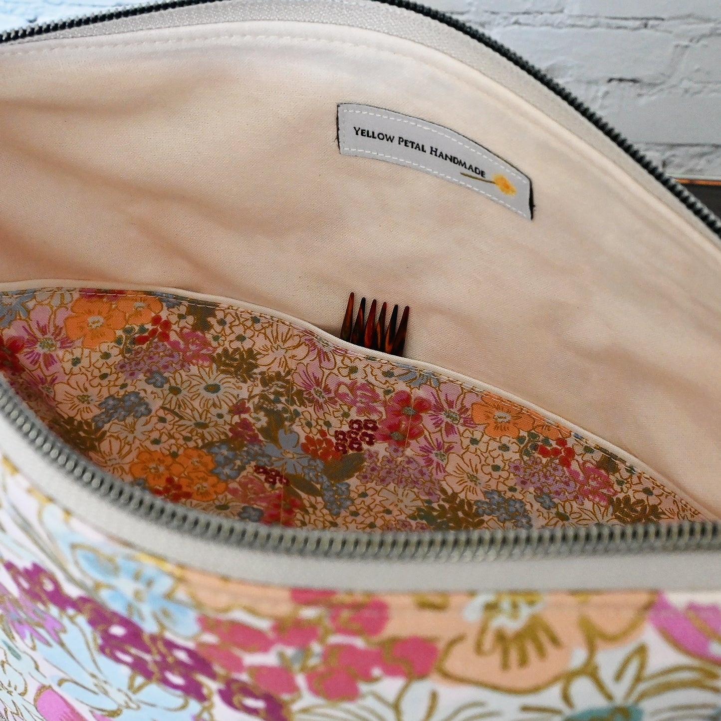 Zippered Project Bag in Rifle Paper Co's English Rose
