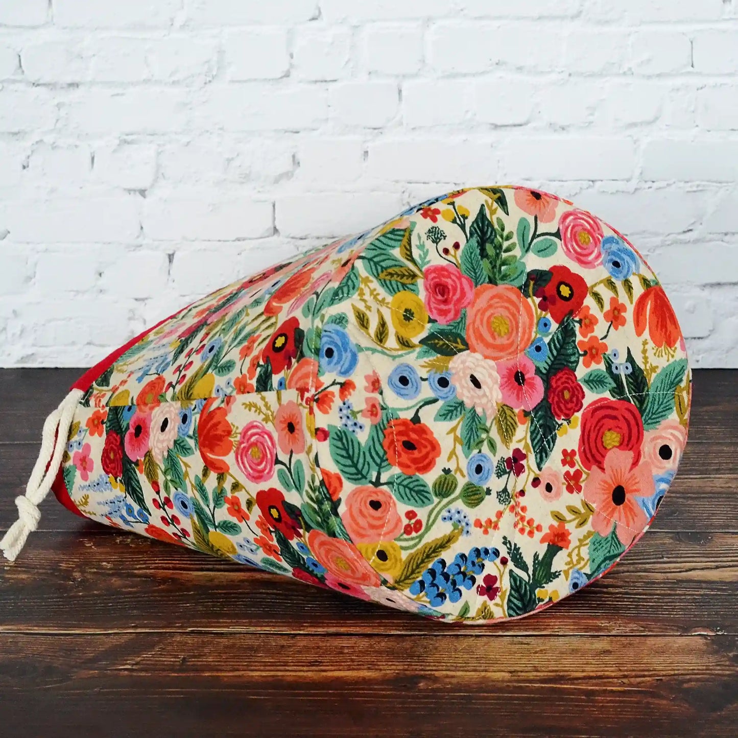 Gorgeous project bag in Garden Party Canvas by Rifle Paper Co.  Made in Canada by Yellow Petal Handmade.